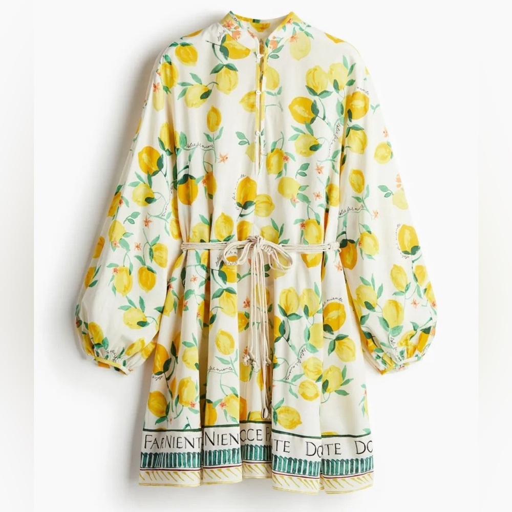 H&M lemon print dress